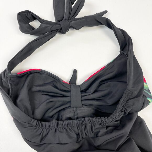 Cocoship Pinup Swimsuit Womens Small Retro Sailor Skirted Roses Feminine Glam - Picture 4 of 10